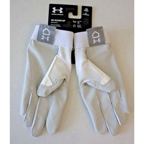 Under Armour 1365461 101 Men’s Sz Small White/Gold Clean Up 21 Batting Gloves - Picture 3 of 3